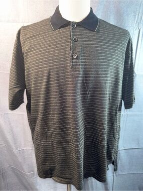 1541-Axist Black Polo with Thin Gray Stripes